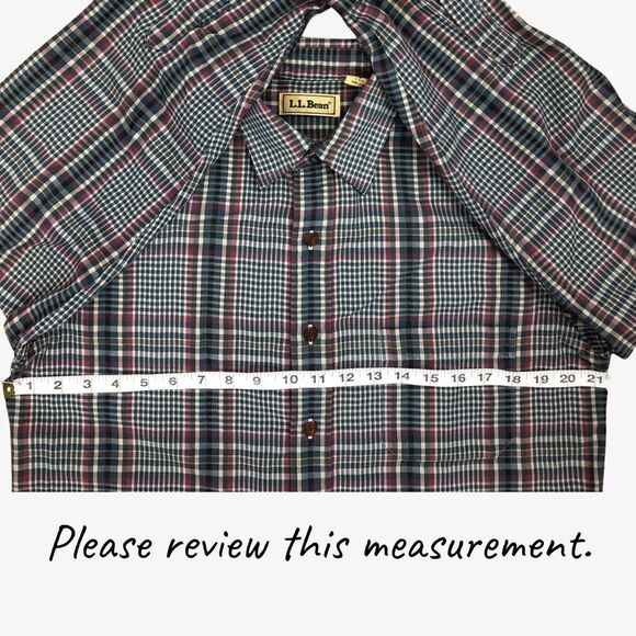 L.L. Bean Shirt S Reg Tartan Plaid Button Up Long Sleeve Cotton Polyester - Picture 8 of 12